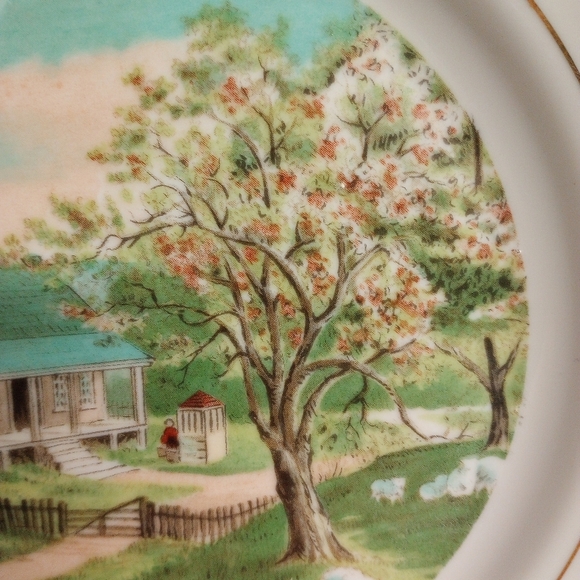 Set of 2 Currier & Ives Collectible Seasons Decorative Plates Spring and Summer - Picture 9 of 12